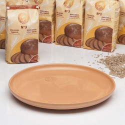 Terracotta-Platte aus Westerwälder Ton zum Backen von freigeschobenen Broten, auch geeignet für Brötchen, Pizza oder Kuchenböden